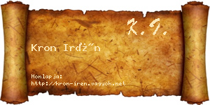 Kron Irén névjegykártya